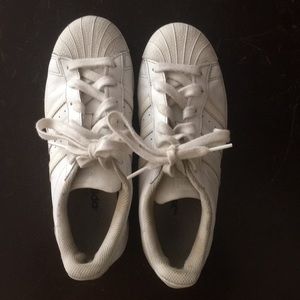 White adidas superstar sneakers